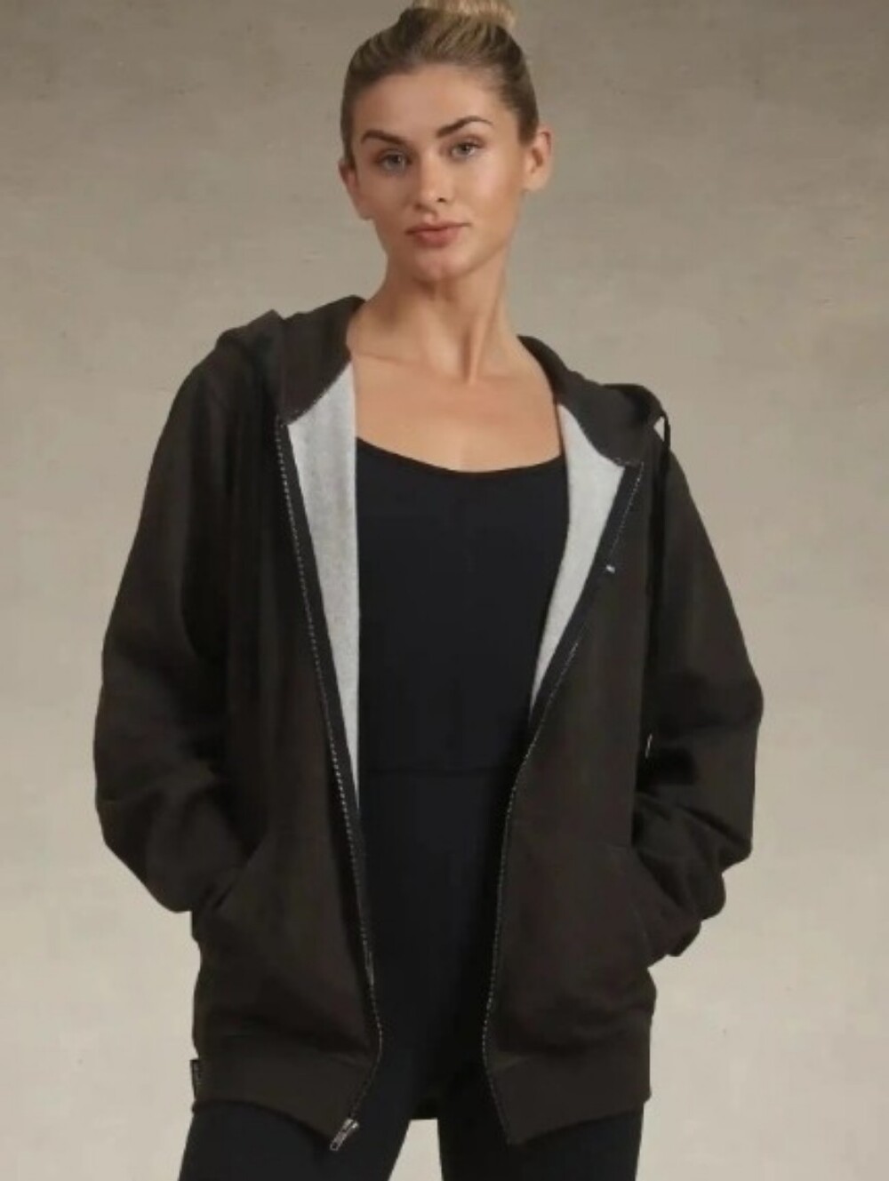 Members Only Women's Brooklyn Zip-Up Oversized Hoodie L